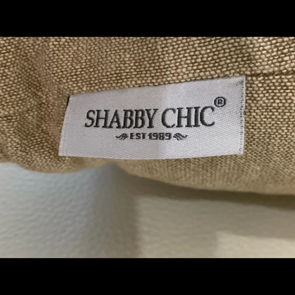 Shabby chic Floral Accent Pillow - Tan and Green